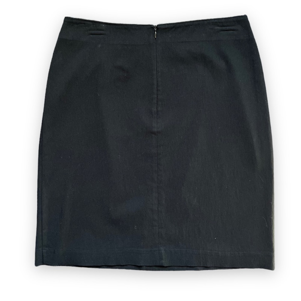 Express Stretch High Waist Black Skirt with Faux Leather Trim | EUC Size 5/6